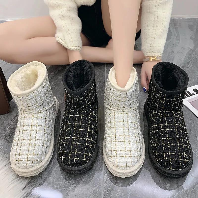 Anti-ski Boots Women Winter Plus Velvet Thick Warm Cotton Shoes Short Short Boots Women