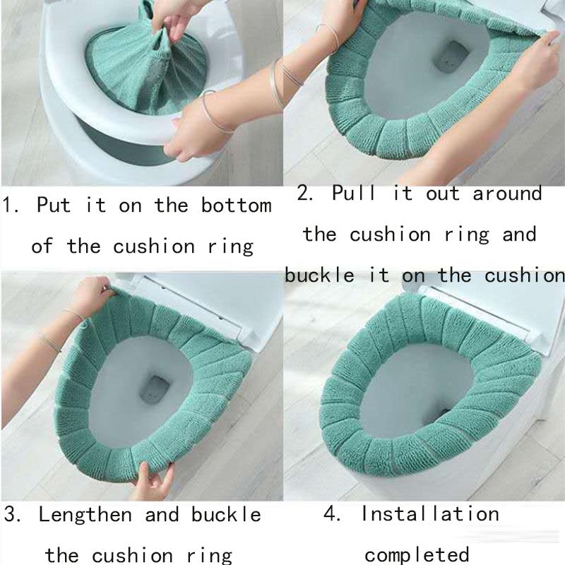 Two Pieces of Universal Toilet Seat Cushion Household Toilet Cover Cushion Thickened In Winter Toilet Cover Toilet Ring Cushion Washable