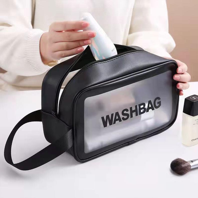 Female Waterproof Transparent Cosmetic Bag Large Capacity Travel Bag Portable Toilet Bag Cosmetic Storage Bag Makeup Bag Organizer