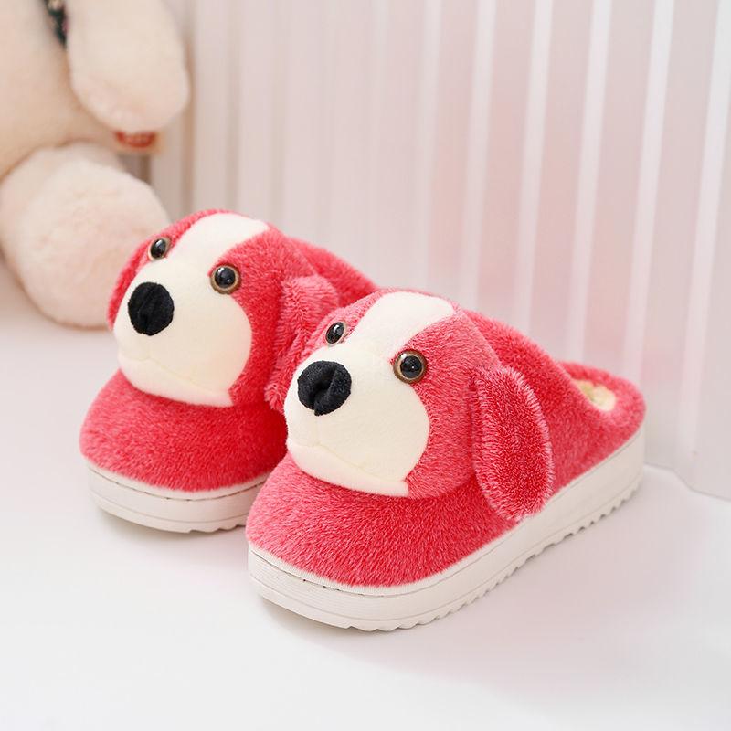 Winter Cartoon Cute Cotton Slippers Home Bag with Warmth Couple with Heel Home Cotton Slippers Soft and Comfortable