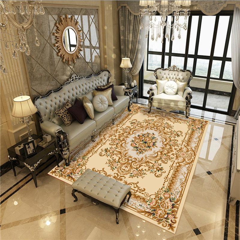 European-style Living Room Carpet Coffee Table Blanket Simple Modern Home Bedroom Room Full of Sofa Floor Mats Can Be Machine Washable Custom