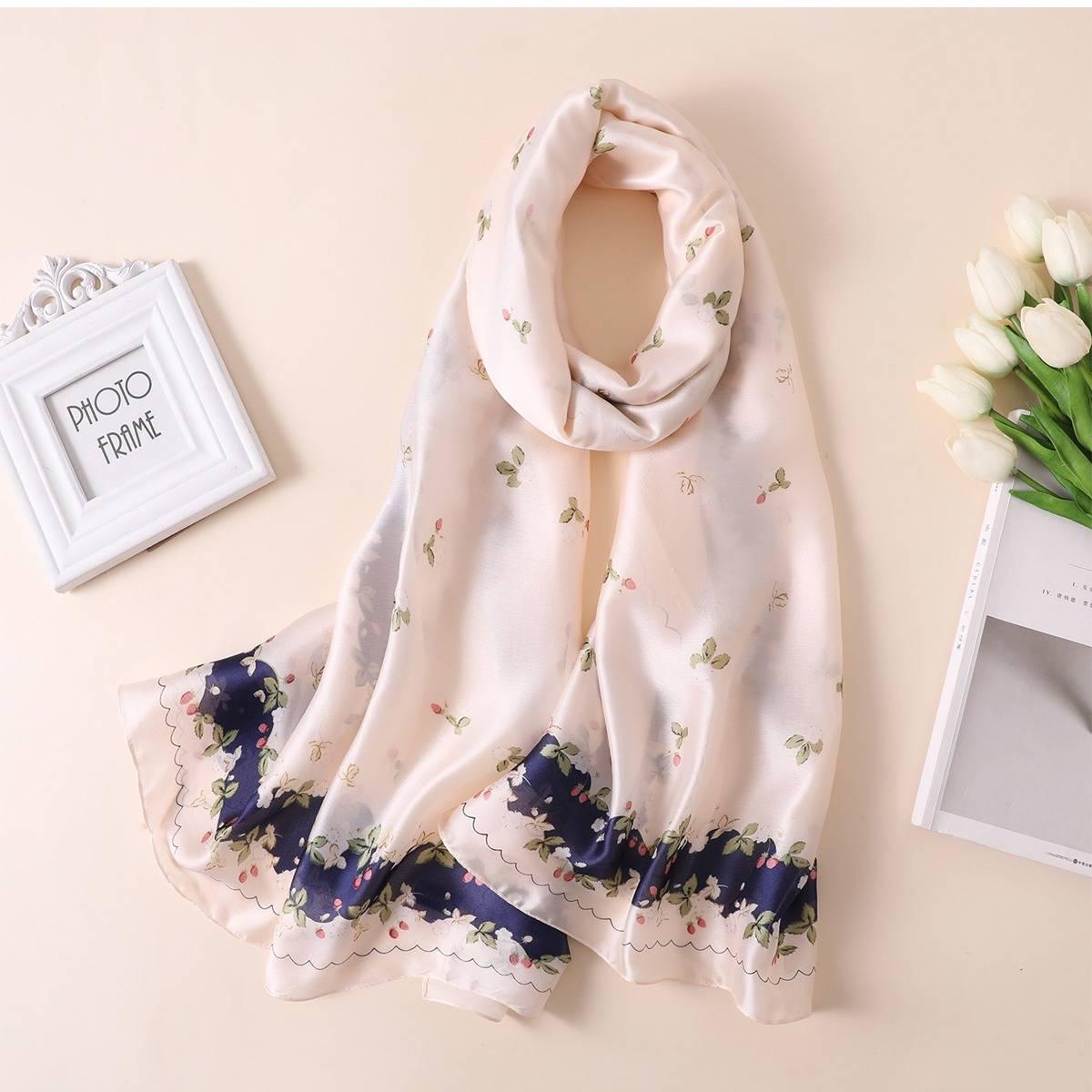Scarves Ladies Beauty Fashion Printed Waist Silk Silk Scarf Large Squares Scarf