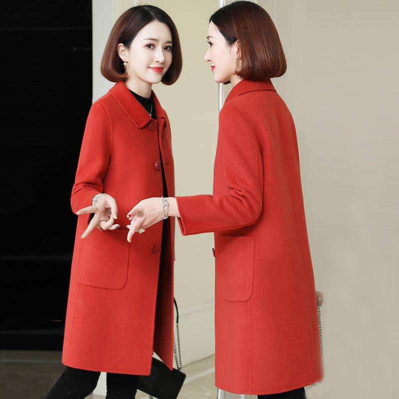 Women's Coat Autumn Winter Jacket Women Overcoat Wool Coat Suits  Long Slim Blend Clothes Outerwear
