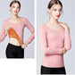 Women Winter Thermal Underwear Plus Velvet O-neck U-neck Tops Female Thicken Windproof  Comfortable Soft Lining Long Sleeve High Elasticity Slim
