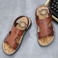 Sandals Men's Beach Shoes Non-slip Wear-resistant Summer Outer Wear Men's Sandals Casual Middle-aged Flat Sandals Simple and Comfortable