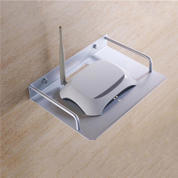 Single Wall Mount Tv Storage Box Router Shelf Bracket Holder Set-Top Box Mini Player Stand Rack Aluminum Single Layer Space