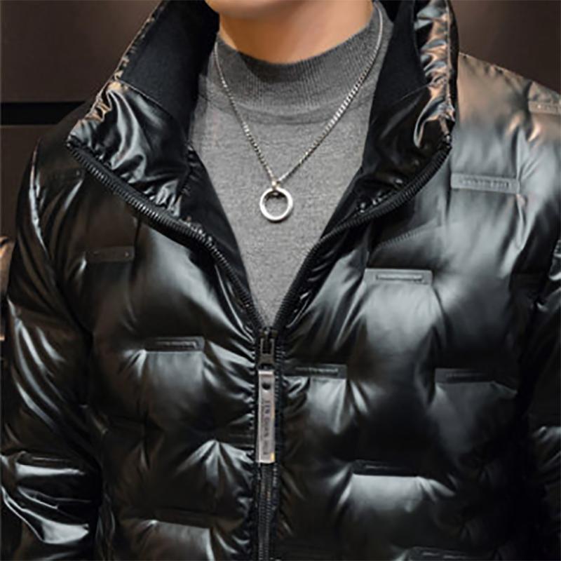 Men's Down Jacket Autumn and Winter Jackets Short Trend Stand-up Collar Fashion Shiny Coat for Men