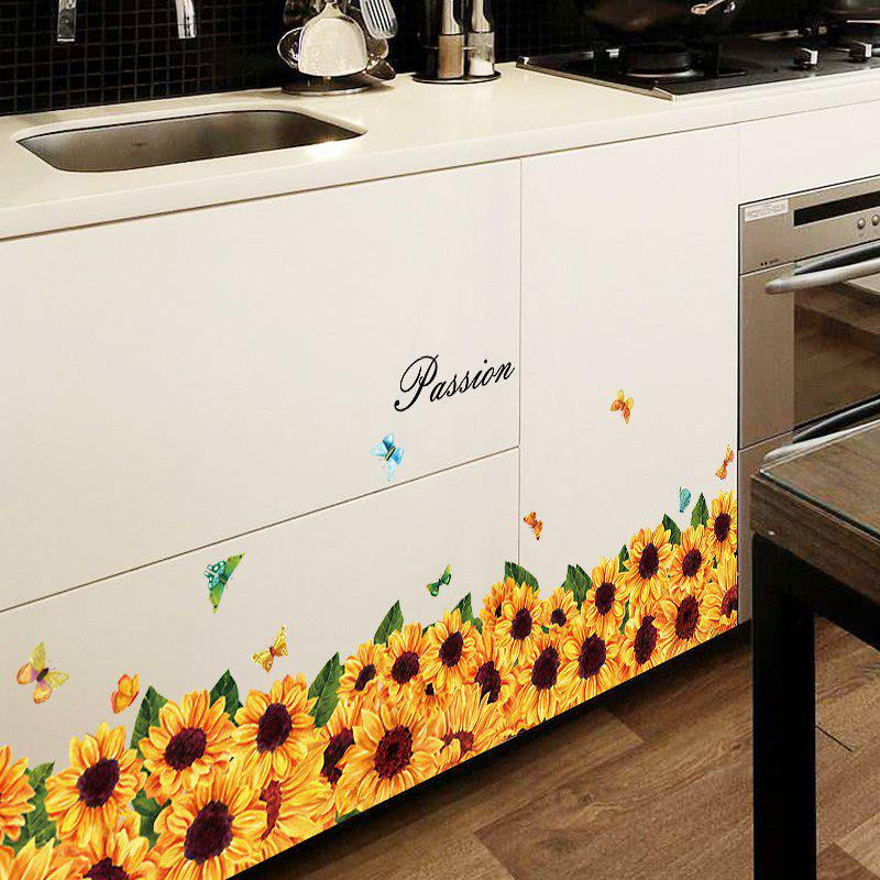 [Wall sticker ]Sunflower Wall Stickers Living Room Bedroom Kitchen Corner Bathroom Tile Home Interio
