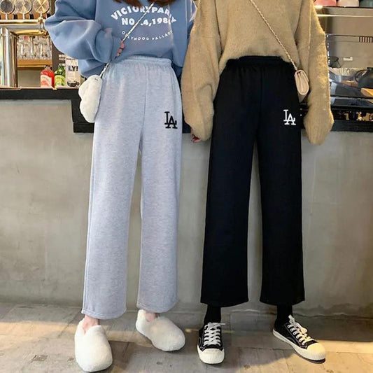Sports Pants Women's Trend Autumn Harajuku Style Female Students Korean Style Loose and Thin Wide-leg Casual Pants Women