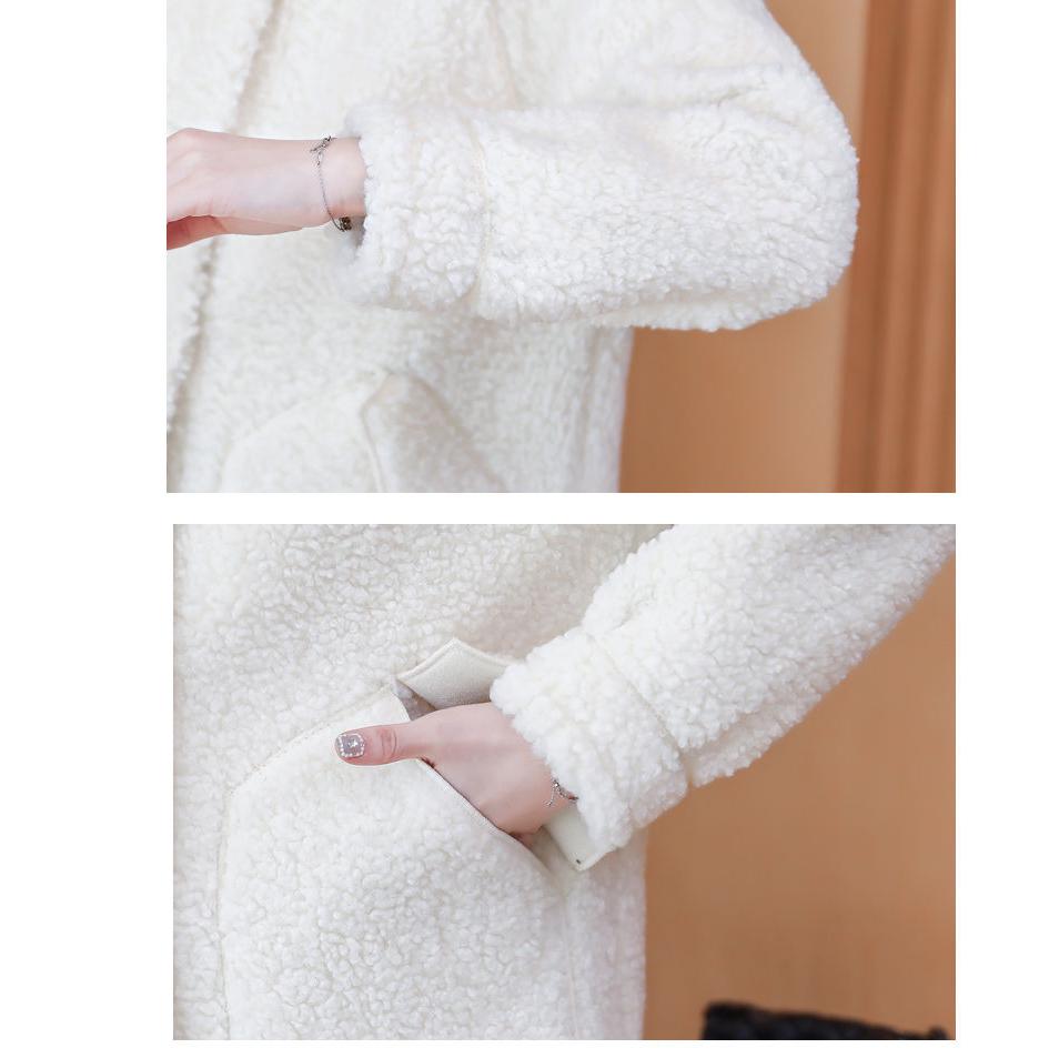 Wool Cardigan Sweater for Women Imitation Mink Velvet Jacket Women Short Mohair Cardigan  Lapel Knitted Cardigan Sweaters with Pockets