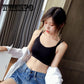 Fitness Bralette Crop Sexy 1pc  Padded Tank Tops Women Underwear Black and White