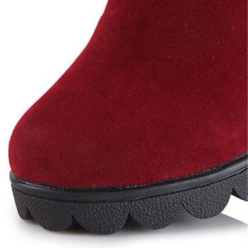 Winter Warm Mid-tube Women's Boots Korean Style High-heeled Thick-heeled Martin Boots Frosted Short Boots Women's Shoes