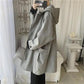 WTEMPO Men Hooded Windbreaker Solid Color Coat Casual Loose Jacket Trend Comfortable Parka Long