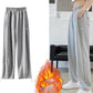 Cotton and Velvet Sweatpants for Female Students Korean Version of Loose Winter High-waisted Straight and Thin Thick Wide-leg Long Pants