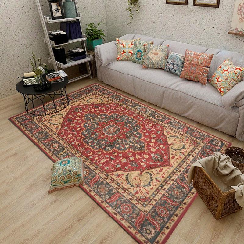 American Retro Carpet European Ethnic Style Living Room Carpet Country Simple Sofa Coffee Table Bedroom Bedside Blanket