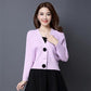 Autumn and Winter V-neck Loose Sweater Bat Shirt Short Knit Top Fashion Casual Women's Jacket