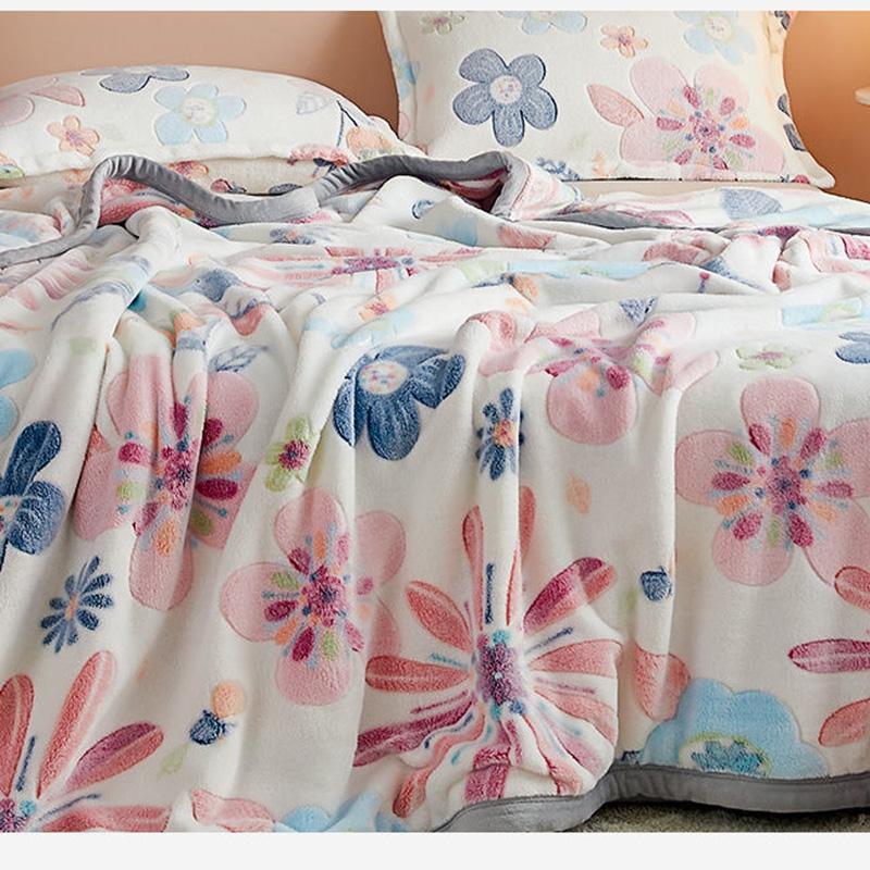Super Soft Skin-friendly Double-sided Snowflake Wool Blanket Coral Fleece Blanket Towel Siesta Winter and Summer Sofa Cover Blanket