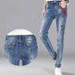 Spring and Autumn Korean Style High-waist Stretch Jeans Women's Slim Feet Pants Girls Slim Trousers