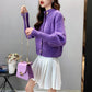 Autumn and Winter Casual Short Coat Women's Cardigan Long-sleeved Top Knitted Retro Women's Sweater