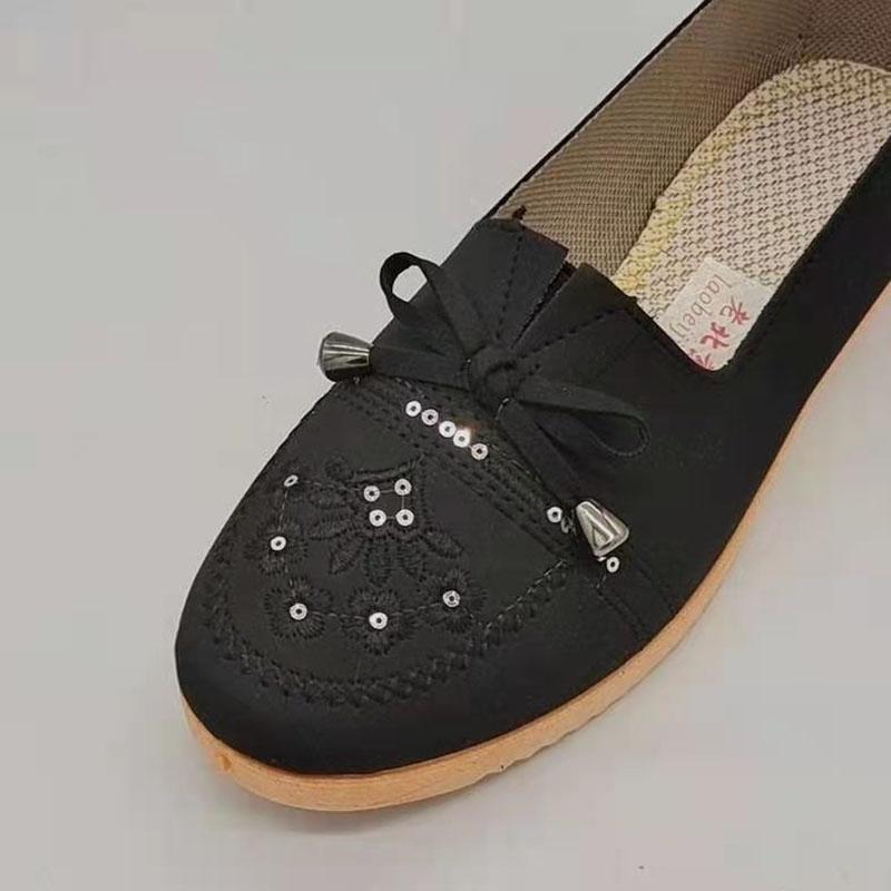Old Beijing Cloth Shoes Female Mother Shoes Solid Color Work Shoes Pump Flat Shoes Casual Comfortable Grandma Shoes