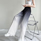 Show Leg Length Gradient Color Ice Silk Wide-leg Pants Women's High Waist Show Thin Drape Loose Straight Casual Pants Loose Jogging Trousers