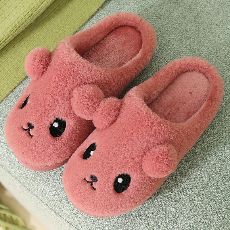 Autumn and Winter Pure Cotton Slippers Indoor Non-slip Soft-soled Shoes Warm Simple Plush Cotton Shoes