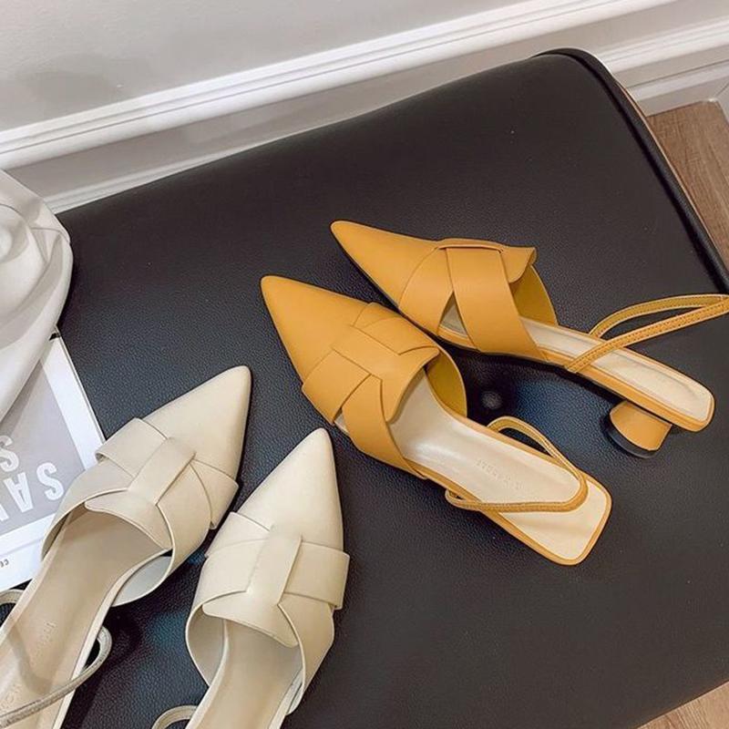 Women's Shoes Summer Roman Fairy Style Cross-pointed Thick Heel Mid-heel Non-toed Sandals