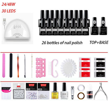 Nail Set UV LED Lamp Dryer 26PCS Soak Off Nail Gel Polish Kit  Manicure Set Nail Art Tools