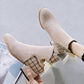 Autumn and Winter Martin Boots Female Bow Boots Boots Wild Thin Boots Thick with Short Tube