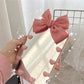 Pink Bow Makeup Mirror Folding Mirror Desktop Creative Women Portable Makeup Mirror HD Cute