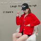 Woman Winter One Button Jacket Coat Pocket Wool Blend Cape Keep Warm Outwear Tops