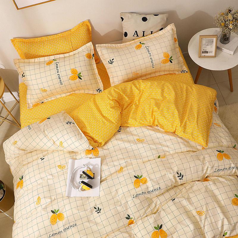 Fashion Household Quilt Cover Four-piece Cartoon Bedding Student Dormitory Bed Sheet Set