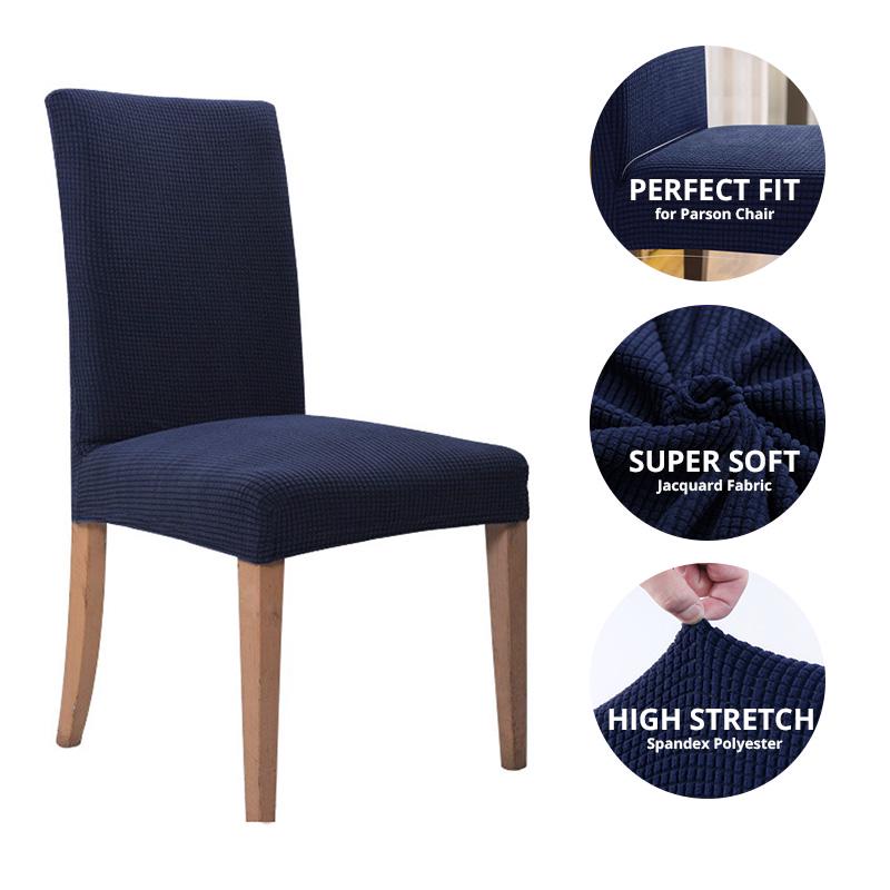 1/2/4/6pcs Thick Stretch Plush Chair Cover Solid Dining Room Chair Cover