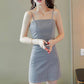 Women Slip Dress Summer Plaid Spaghetti Strap Pdress Sleeveless Sexy Backless Short Dress