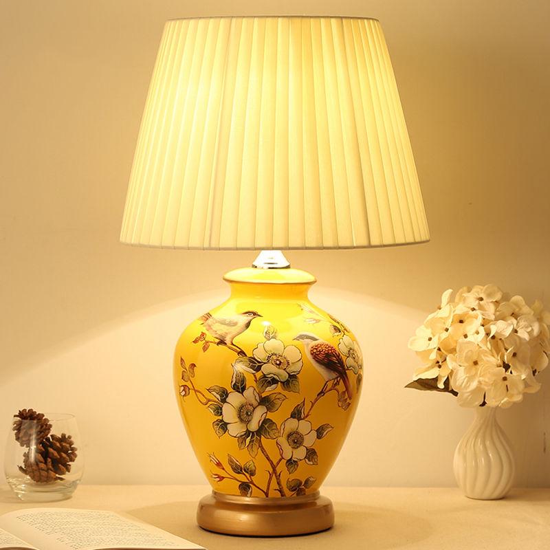 Table Lamp American Style for Living Room Ceramic Lamp Bedroom Bedside Lamp Decorated Led Lamps
