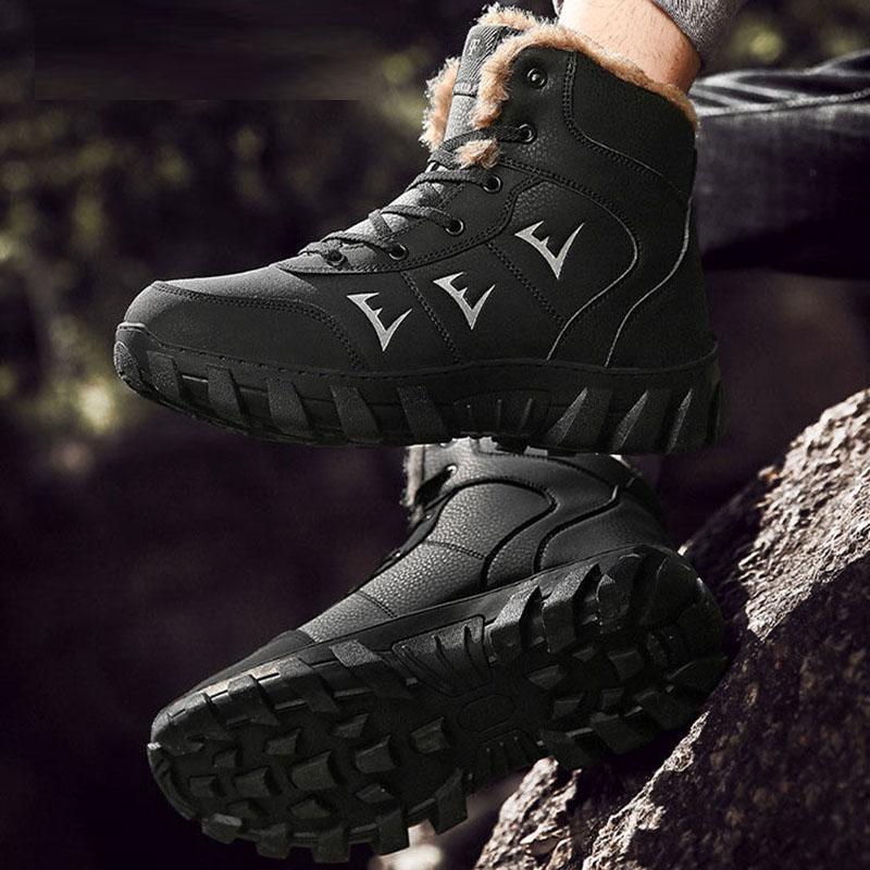 Men's Winter Snow Boots Men's Cotton Shoes High-top Large Size Men's Boots Plus Velvet Warmth Thick Cotton Boots