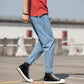 Straight Loose Jeans Men's Versatile Thin Trousers Male Students Summer Cropped Trousers
