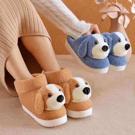 Warm Cotton Shoes Men's and Women's Home Shoes Bag Heel High-top Thick-soled Cotton Shoes Winter Cartoon Cute Cotton Shoes Cotton Boots