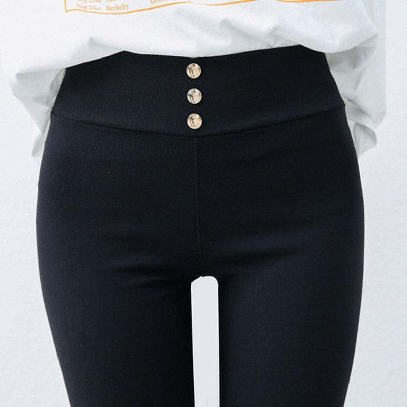 Black Bottoming Pants Women's Gold Velvet Beaver Velvet High-waisted Abdomen Hips and Legs Breasted Trousers Skinny Slim Pants