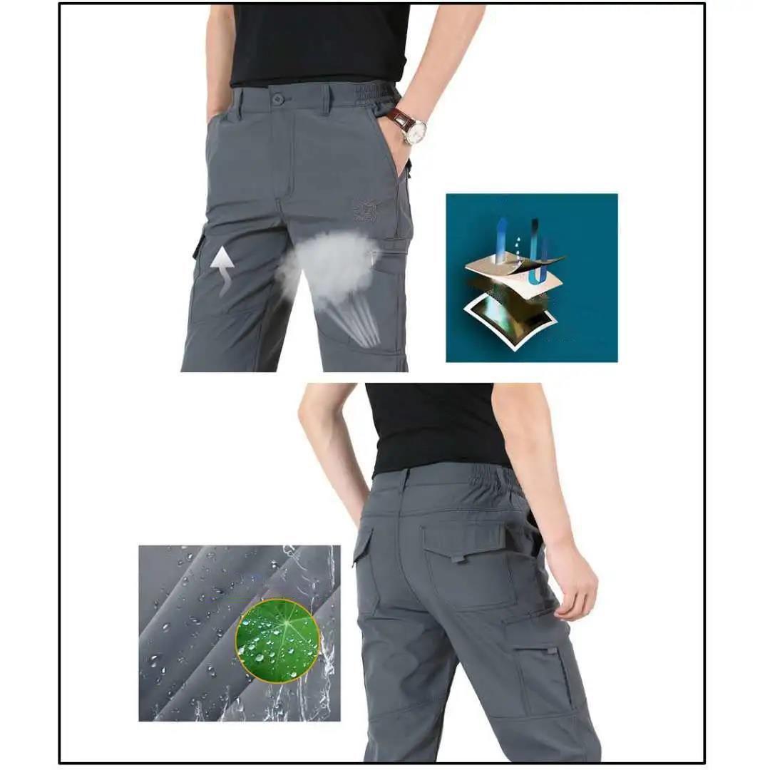 Autumn Thickened Mountaineering Stretch Quick-drying Pants Waterproof Large Size Outdoor Sports Pants Multi-pocket Casual Overalls