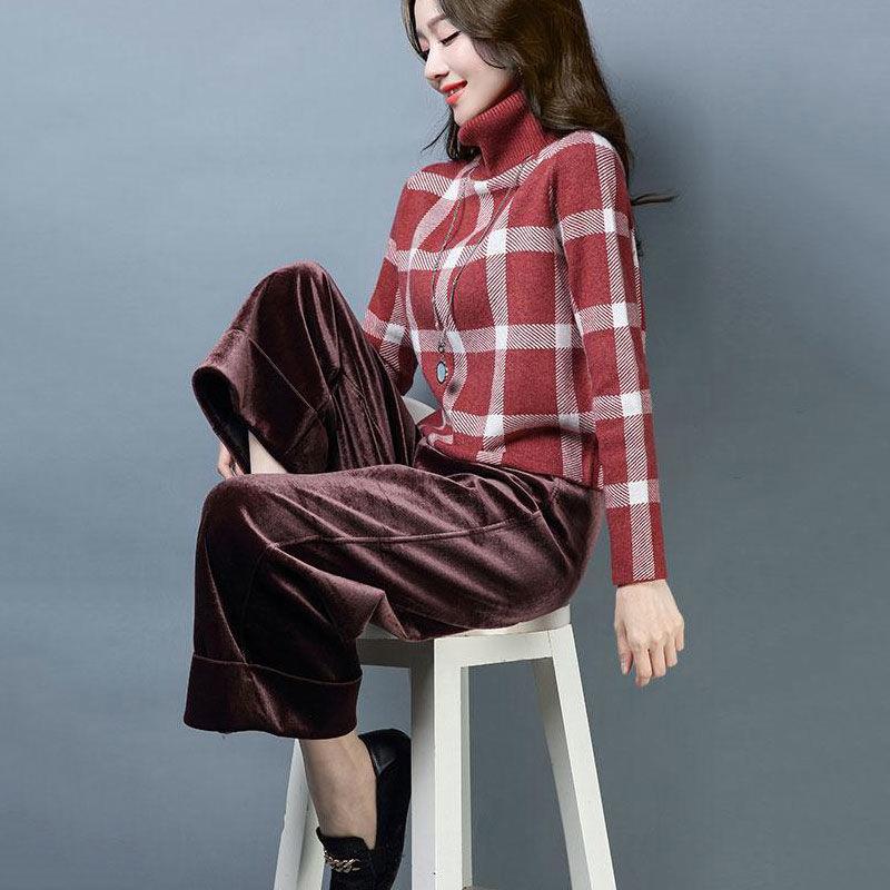 Autumn and Winter High-neck Short Sweater Fashion Korean High-waist Blouse Pullover Loose Plus Size Women's Sweater