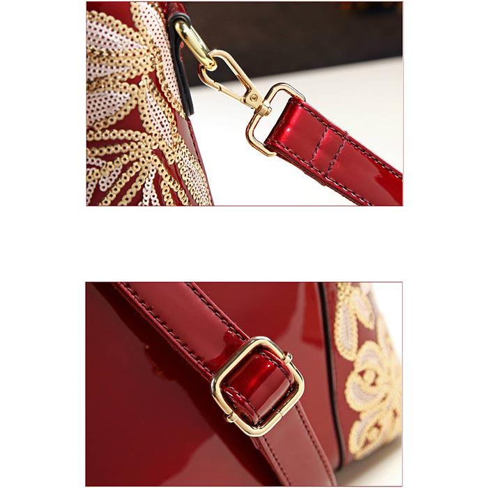 Patent Leather Shoulder Bag Female Evening Party Bag Handbag  Women Sequined Crossbody Tote
