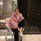 Winter Padded Jacket Women's Short Padded Jacket Printed Loose Bread Jacket Thick Fashion Jacket