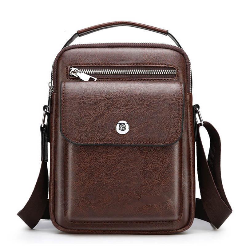 Leather Texture Men's Shoulder Bag Business Handbag Conference Bag Briefcase Backpack Messenger Bag