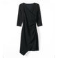 Women V Collar Slim Dress Long Sleeve Occupation Dress Temperament Occupation Tight Dress Vestidos