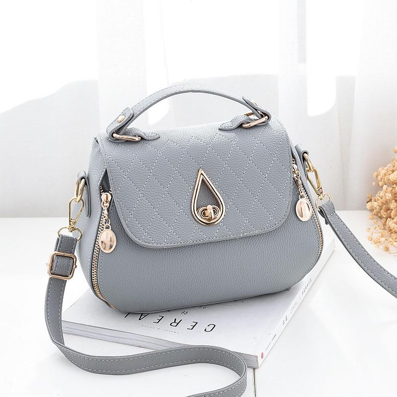 Crossbody Body Women Leather Anti-theft Waterproof Multi-pocket Drip Buckle Handbag Shoulder Bag