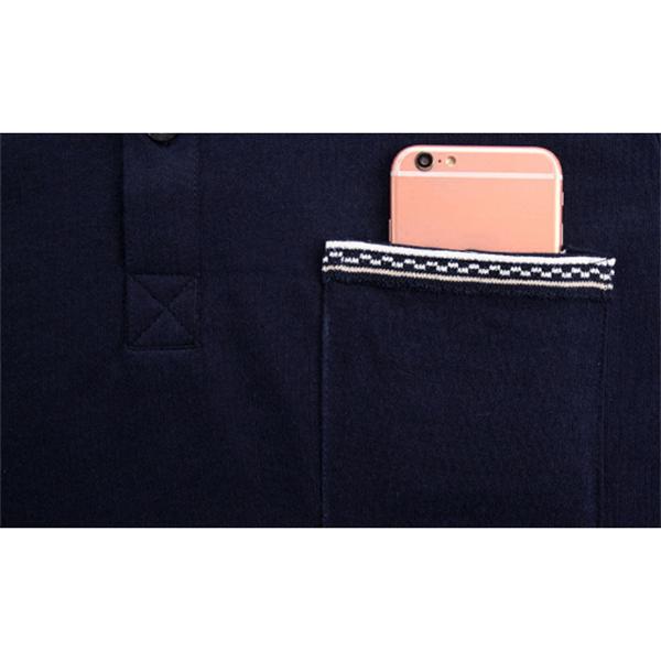 Spring and Autumn Middle-aged Aged Men's Printed Lapel Polo Shirt Loose T-Shirt Top Long Sleeve Shirt Bottoming Shirt