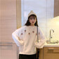 Autumn  Winter Korean Version Sweet Three-dimensional Cherry Pullover Long-sleeved Sweater Sweater Women Loose Outer Wear