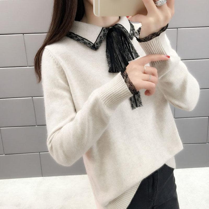 Autumn and Winter Loose Sweater Long-sleeved Knitted Bottoming Shirt Korean Casual Young Women's Top