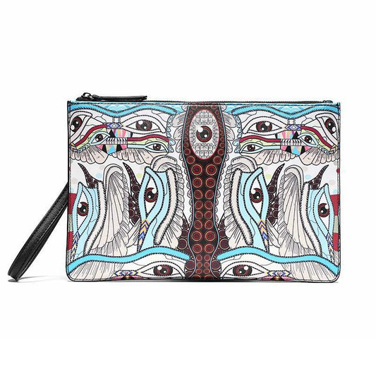 Business Briefcase Men Personality PU Leather Zipper Waterproof Handbag Ipad Bags Clutch Bag